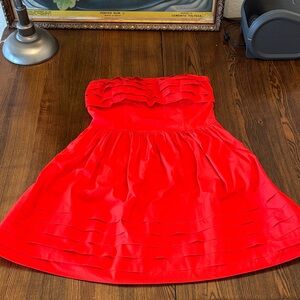 Jack. Strapless Red Tiered Party Dress